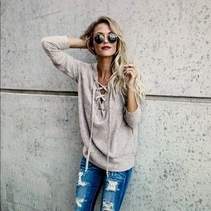 VICI collection lace up sweater